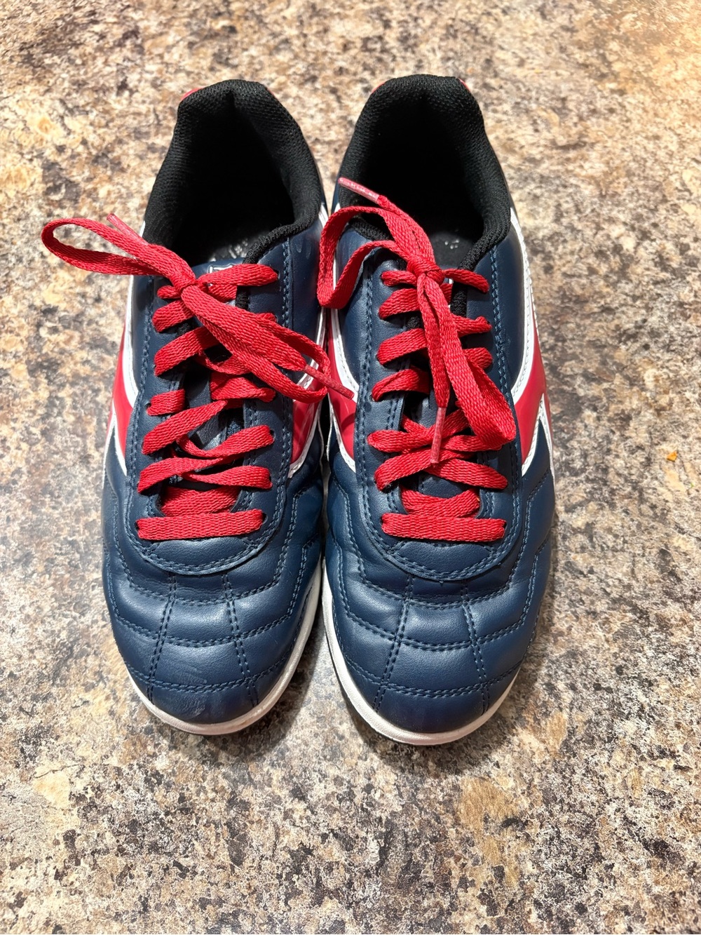 adidas Women's Navy Indoor Turf Soccer Cleats with Red Laces